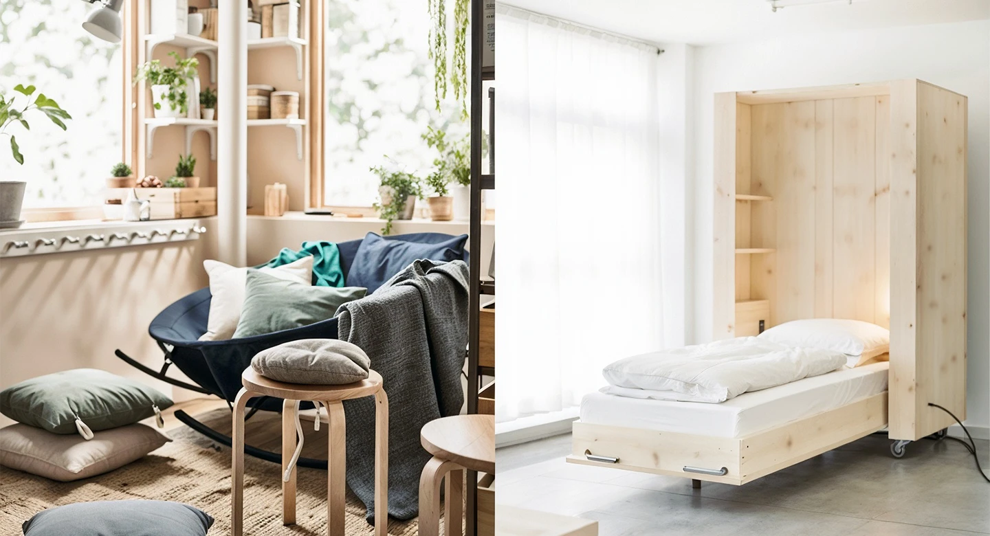 ۵. با قفسه‌بندی هوشمندانه، فضای اتاق را بهینه مدیریت کنید