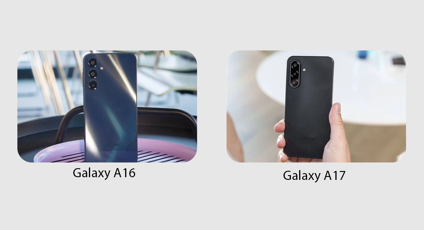 طراحی و کیفیت ساخت گلکسی A16 در برابر A17