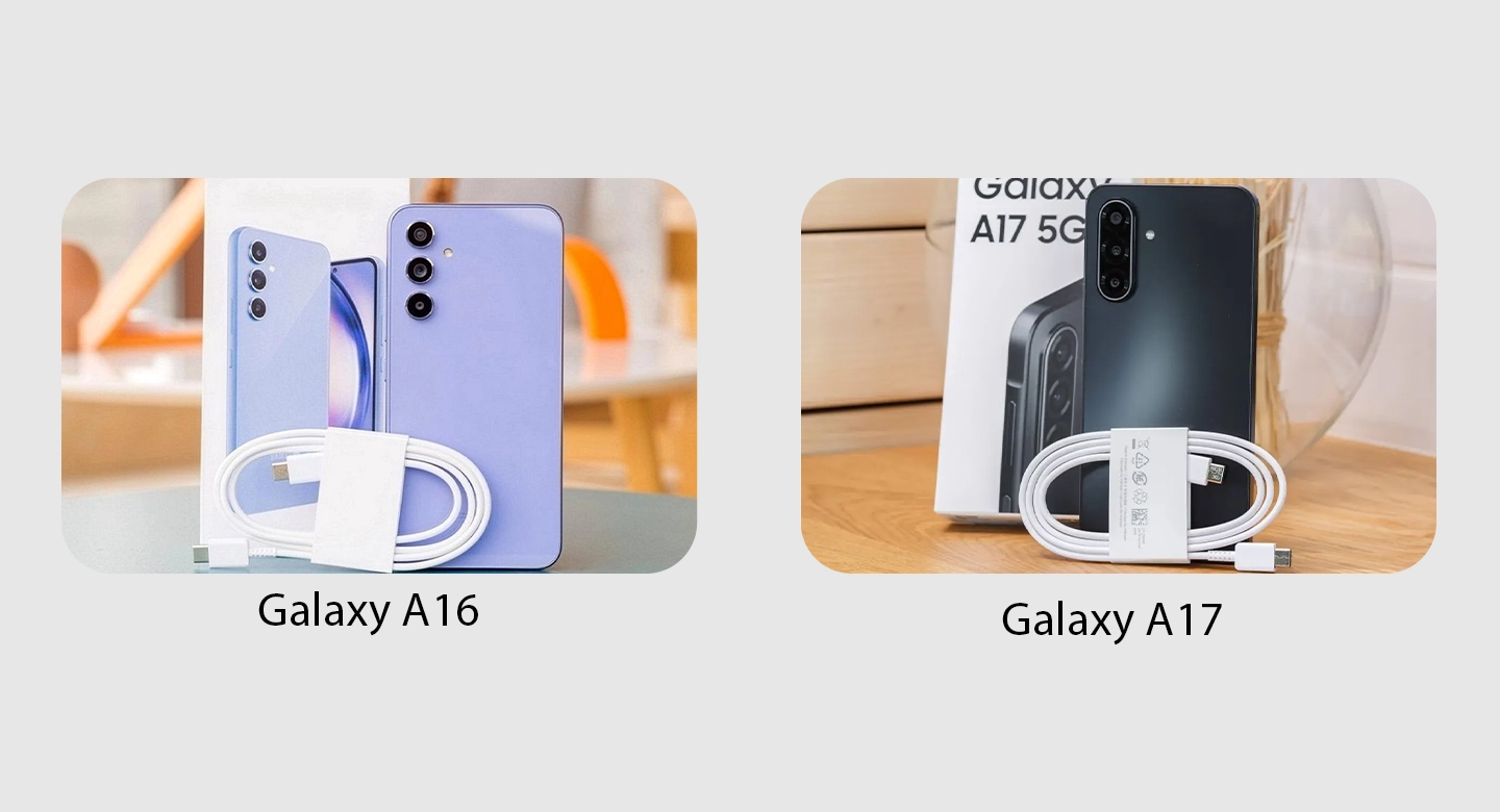 محتویات بسته‌بندی گلکسی A16 و گلکسی A17