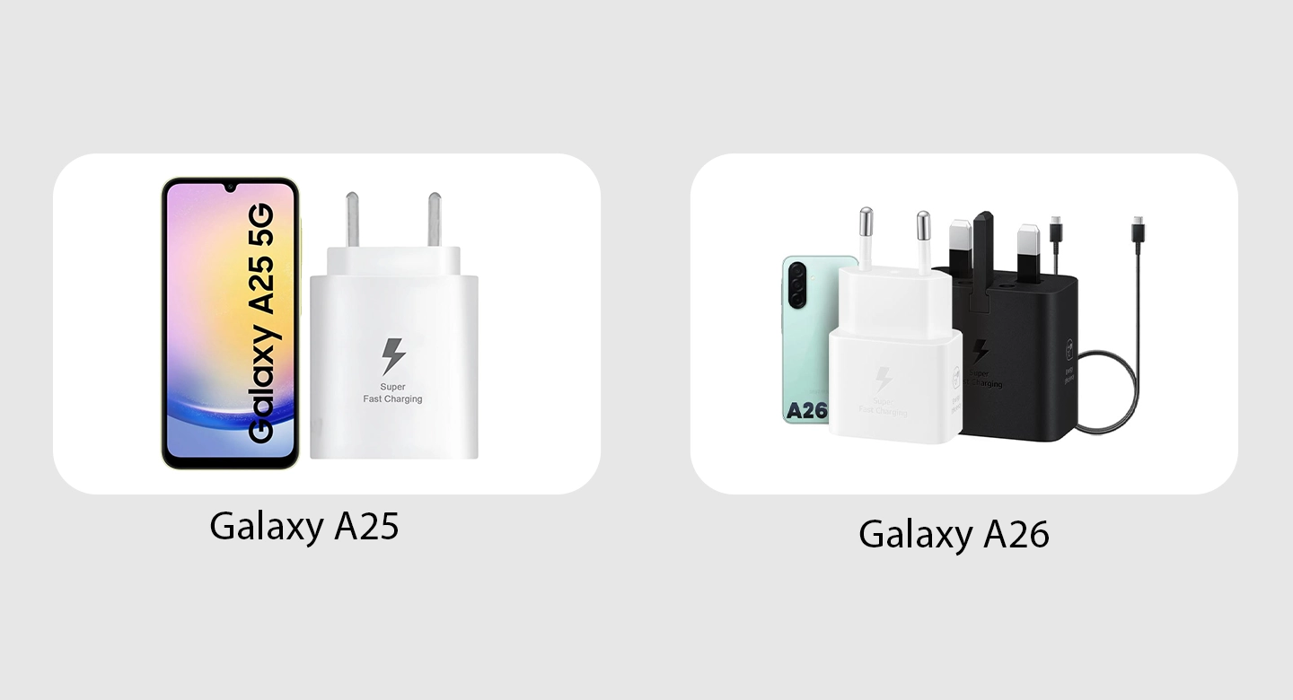 باتری و شارژ گلکسی A26 در مقابل A25؛ دوام مشابه، جزئیات متفاوت