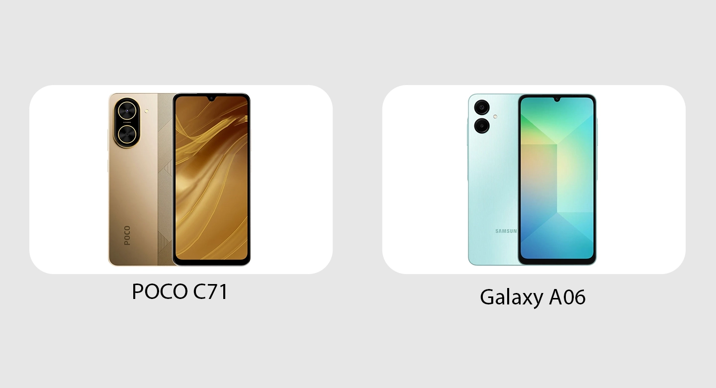 طراحی و کیفیت ساخت پوکو C71 و گلکسی A06