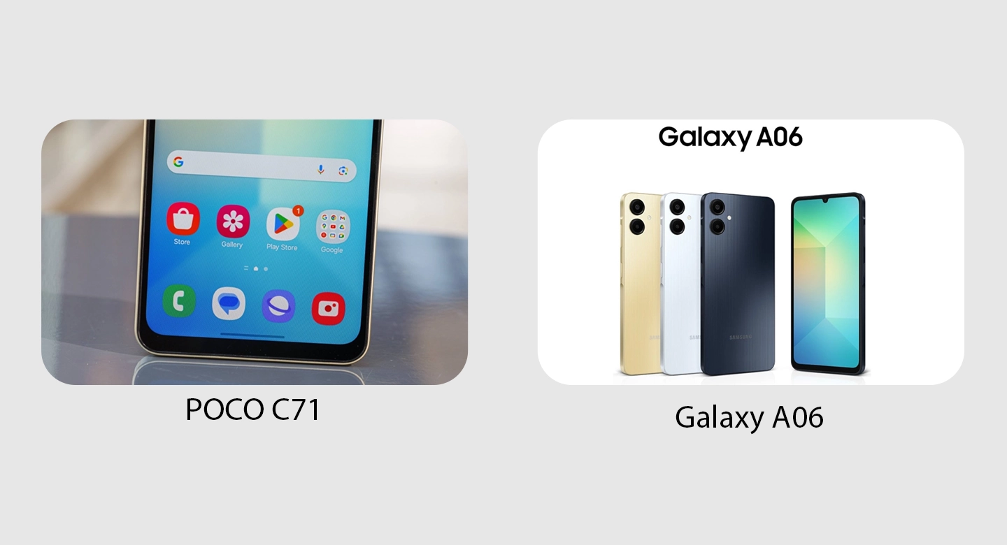 مقایسه امکانات نرم‌افزاری پوکو C71 و گلکسی A06