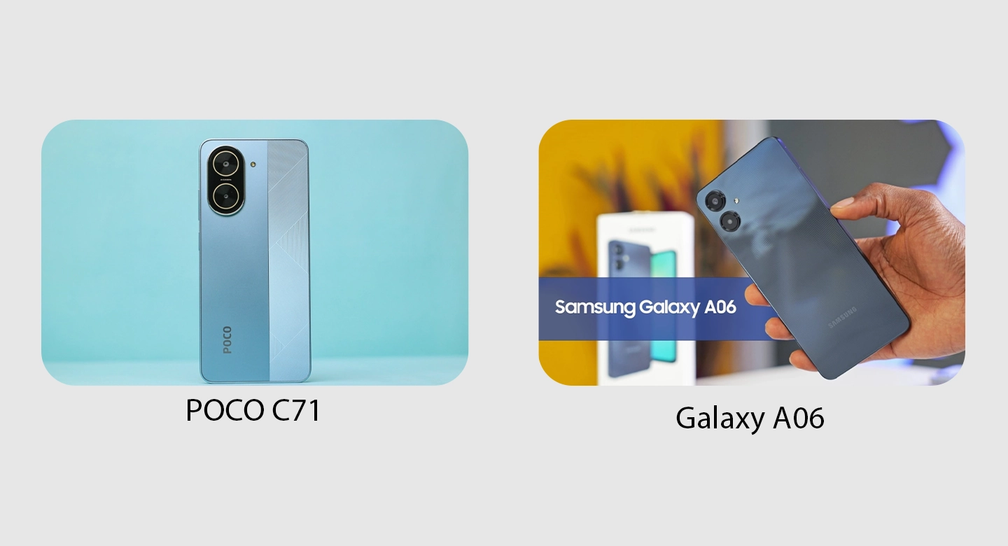 مقایسه دوربین پوکو C71 و گلکسی A06: عکاسی و فیلم‌برداری